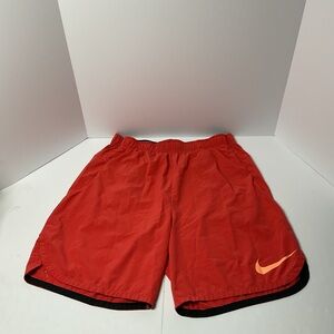 Nike Dri-FIT Running Shorts Mens XL Red Orange Athletic Training Gym Lined